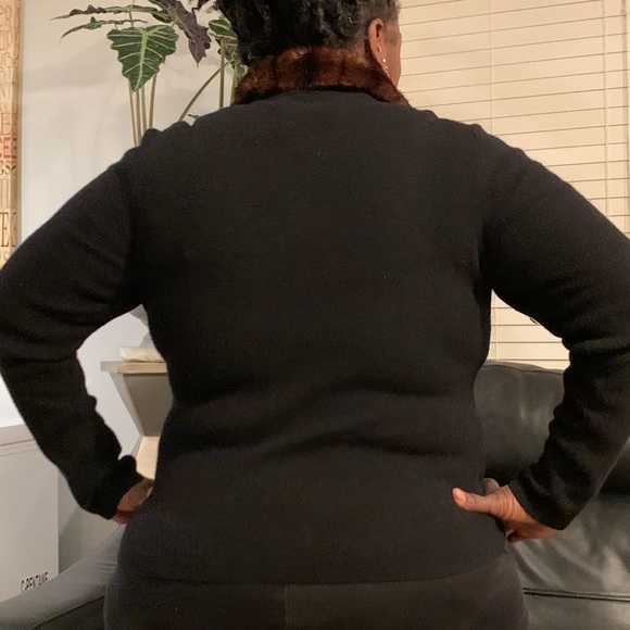 Black Ralph Lauren Rabbit Hair Cardigan - Picture 2 of 6